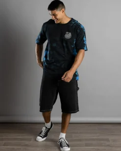 Tops & T-Shirts*Santa Cruz Glow Dot Mono T-Shirt Black Tie Dye