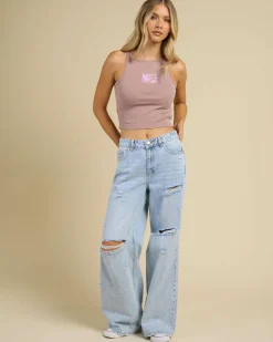 Tops*Billabong Go For It Tank Top Desert Taupe