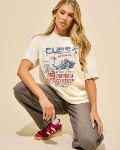 Tops*GUESS Go Printed Muscle T-Shirt Sandy Shore