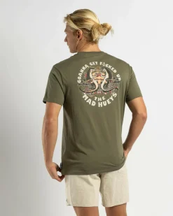 Tops & T-Shirts*The Mad Hueys Goanna Get Fkd Up T-Shirt Olive