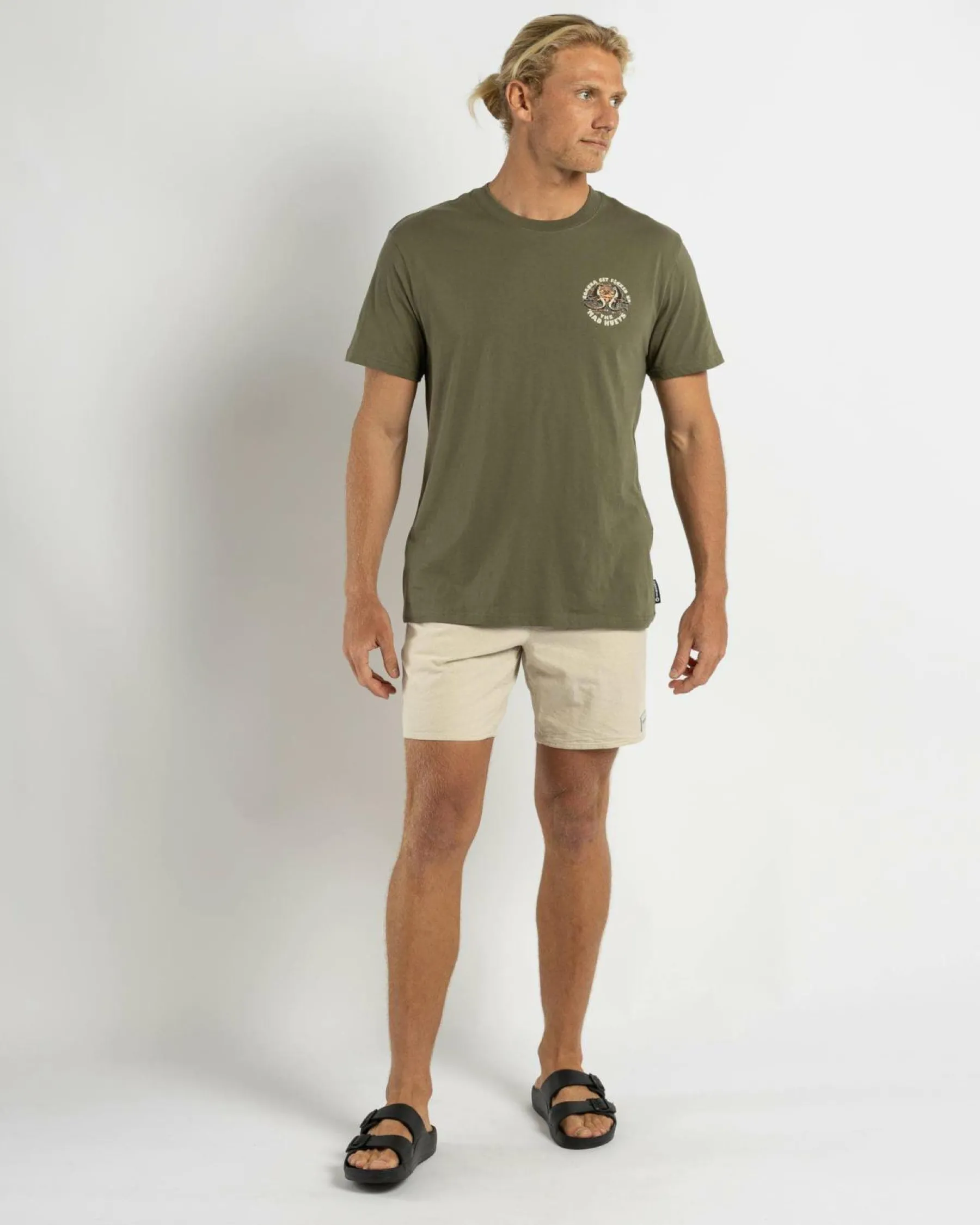 Tops & T-Shirts*The Mad Hueys Goanna Get Fkd Up T-Shirt Olive