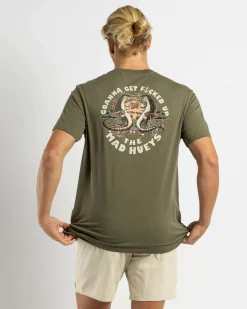 Tops & T-Shirts*The Mad Hueys Goanna Get Fkd Up T-Shirt Olive