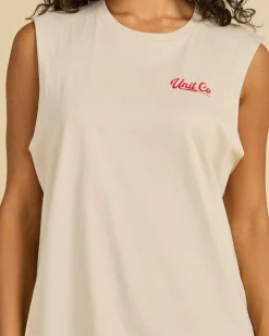 Tops*Unit Good Vibes Regular Fit Tank Top Cement