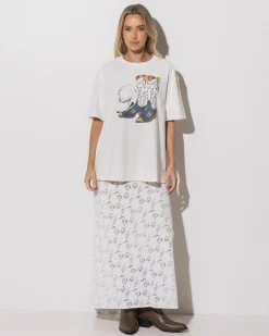 Tops*Levi's GR Tabor T-Shirt Cowboy Boot And Hat Egret