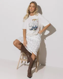 Tops*Levi's GR Tabor T-Shirt Cowboy Boot And Hat Egret