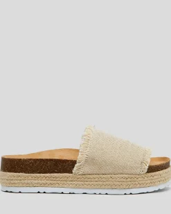 Slides*Ava And Ever Greece Flatform Shoes Natural