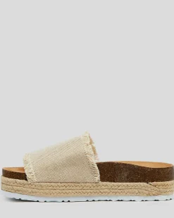 Slides*Ava And Ever Greece Flatform Shoes Natural