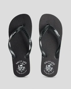 Flip Flops & Sandals*Salty Life Grim Thongs Black/white