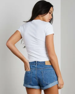 Bottoms*DESU Hallie Roll Up Shorts Heritage Dark Blue
