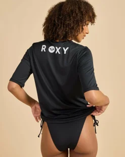 Rash Vests*Roxy Happy Waves Short Sleeve Surf Rash Vest Anthracite