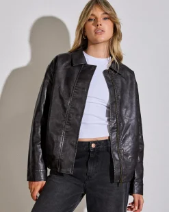 Best Harley Faux Leather Jacket Women Jackets & Coats