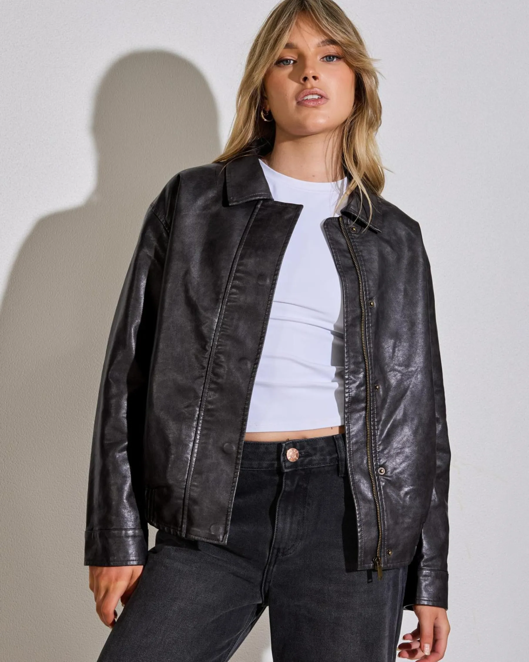 Best Harley Faux Leather Jacket Women Jackets & Coats