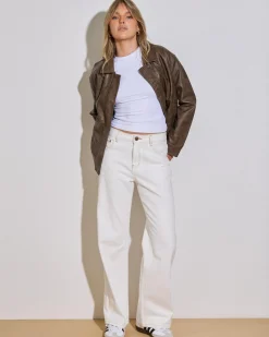 Clearance Harley Faux Leather Jacket Women Jackets & Coats