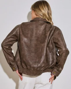 Clearance Harley Faux Leather Jacket Women Jackets & Coats