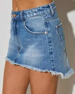 Denim|Bottoms*DESU Harlow Denim Skirt Blasted Light Blue