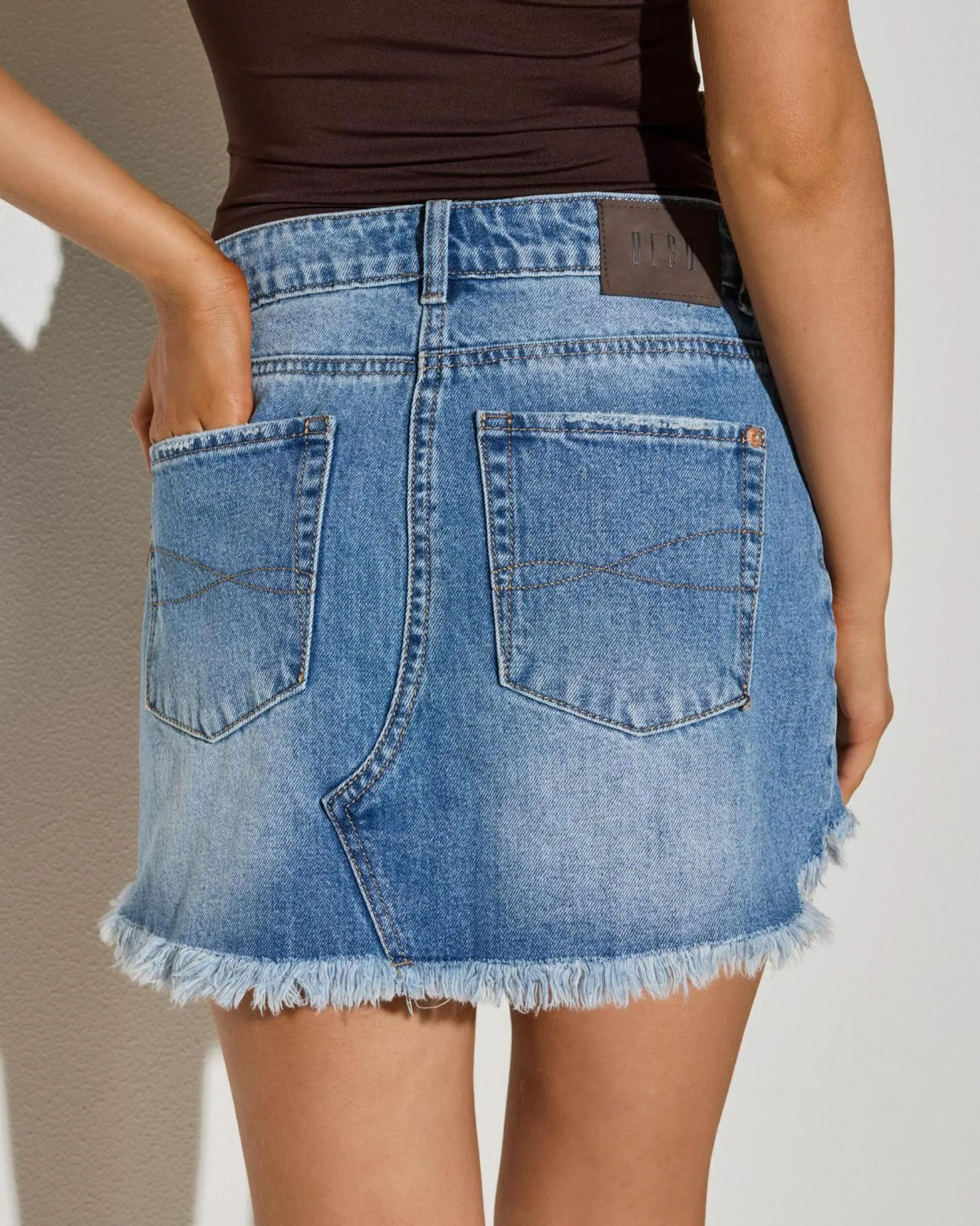 Denim|Bottoms*DESU Harlow Denim Skirt Blasted Light Blue