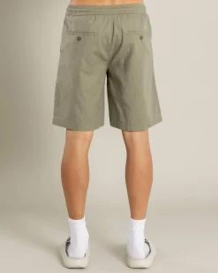 Shorts & Bottoms|Linen Blend*Lucid Harmonic Walk Shorts Olive