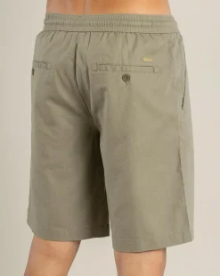 Shorts & Bottoms|Linen Blend*Lucid Harmonic Walk Shorts Olive