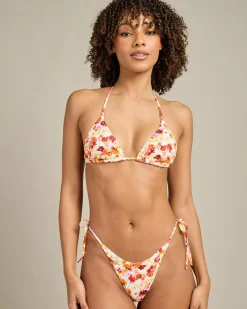 Bikinis*Rhythm Haven Floral Sliding Triangle Bikini Top Red
