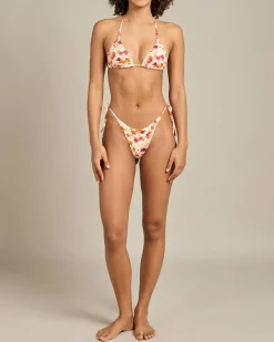 Bikinis*Rhythm Haven Floral Sliding Triangle Bikini Top Red