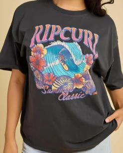 Tops*Rip Curl Hawaii Classic Heritage T-Shirt Washed Black