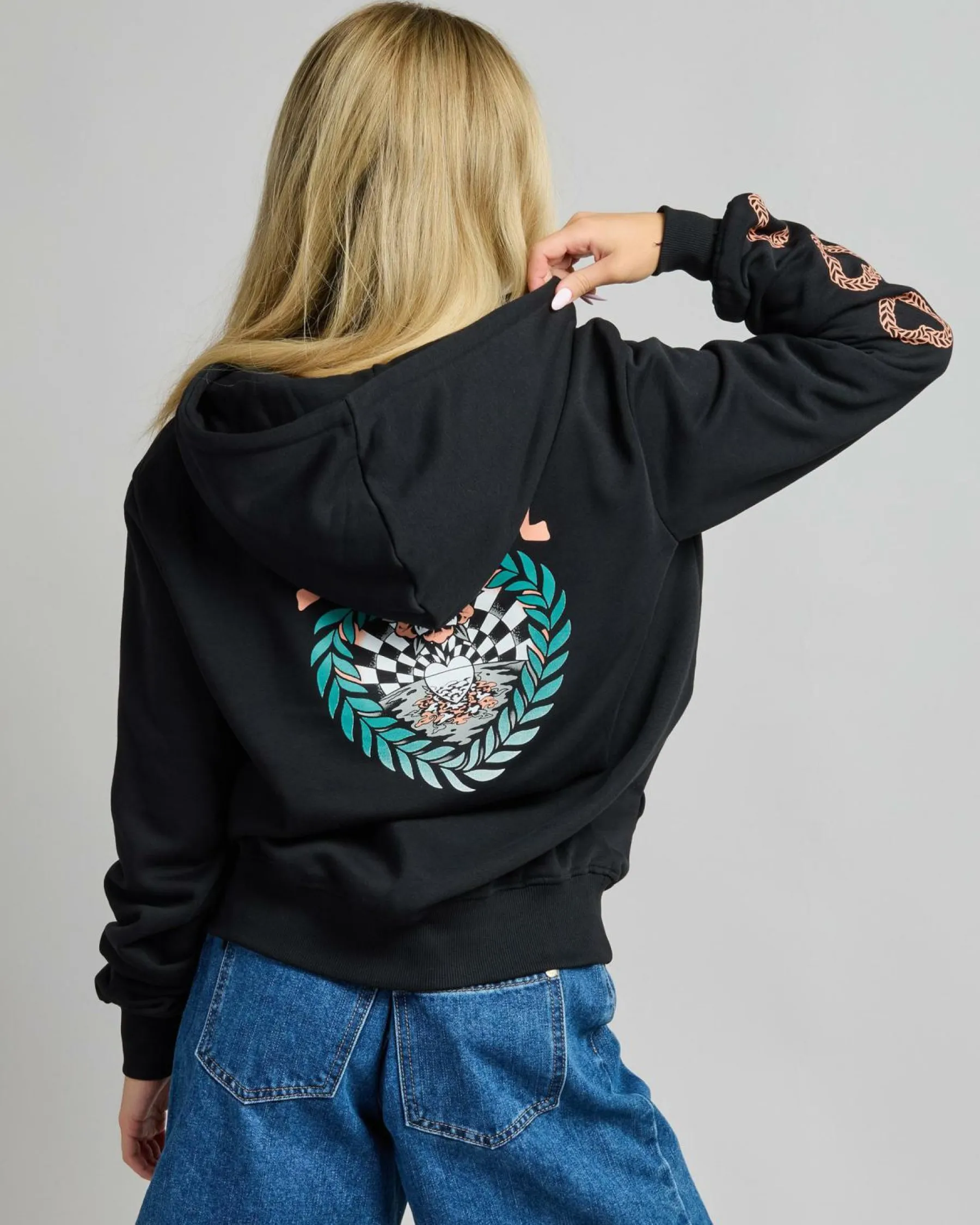 Online Heart Wreath Set Front Hoodie Women Jumpers & Hoodies