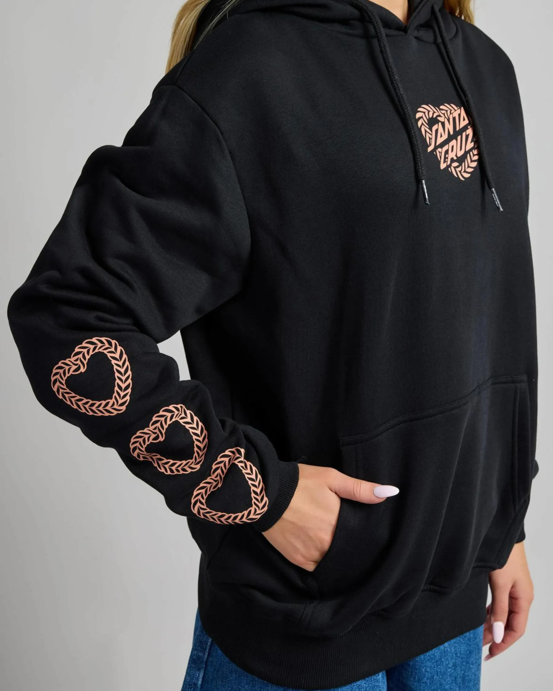 Online Heart Wreath Set Front Hoodie Women Jumpers & Hoodies