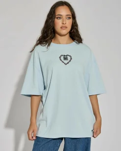 New Heavy Heart Relaxed Fit T-Shirt Women Tops