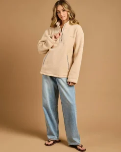 Jumpers & Hoodies*Rhythm Heritage 1/4 Zip Sweatshirt Oat