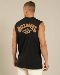 Tops & T-Shirts*Billabong Heritage Arch Muscle Tank Washed Black