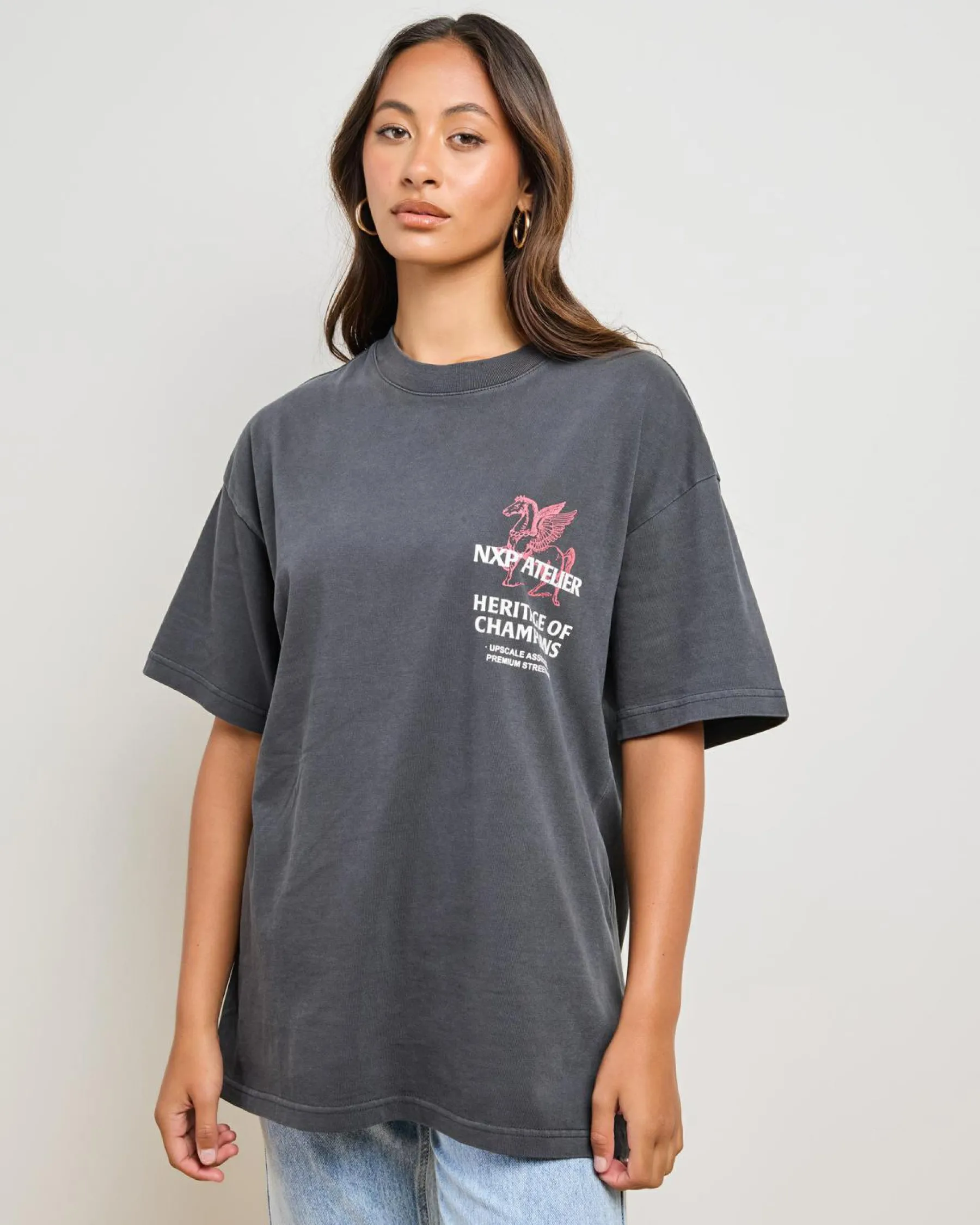 Tops*Nena & Pasadena Heritage Raptor T-Shirt Pigment Black