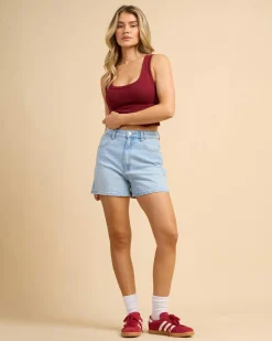 Denim|Bottoms*Wrangler Hi Bells Shorts Blue Tour