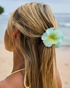 Beauty & Hair*Karyn In LA Hibiscus Flower Hair Claw Clip Seafoam