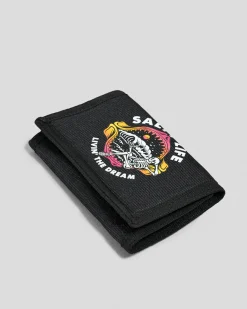 Wallets*Salty Life Hidden Paradise Tri-Fold Wallet Black