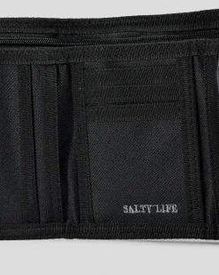 Wallets*Salty Life Hidden Paradise Tri-Fold Wallet Black
