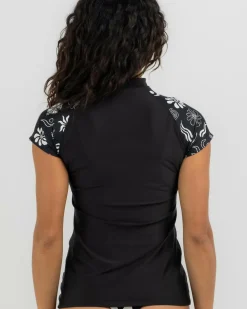 Rash Vests*Rip Curl Holiday Cap Sleeve Rash Vest Black/white