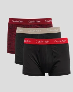 Underwear & Sleepwear*Calvin Klein Holiday Cotton Stretch Low Rise Trunks 3 Pack Black/black W/exact Wb