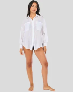 Beach Covers & Overswim*Mooloola Holly Cover Up White