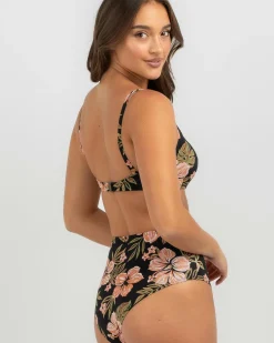 Bikinis*Billabong Hooked On Tropics Mia DD Bikini Top Black