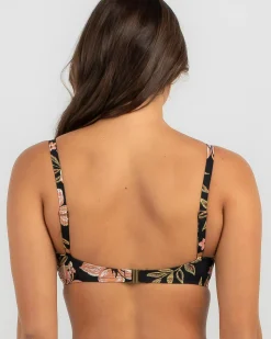 Bikinis*Billabong Hooked On Tropics Mia DD Bikini Top Black