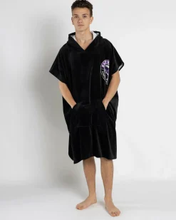 Beach Accessories & Towels*Salty Life Hooked V2 Hooded Towel Black/maroon