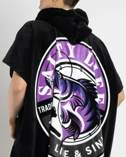 Beach Accessories & Towels*Salty Life Hooked V2 Hooded Towel Black/maroon