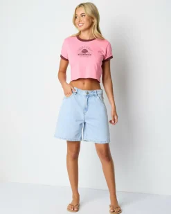 Tops*Rip Curl Hookipa Baby Tee Mid Pink