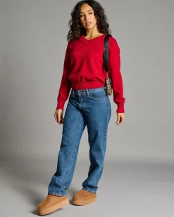 Knitwear|Jumpers & Hoodies*Ava And Ever Hopkins V Neck Knit Jumper Berry