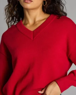 Knitwear|Jumpers & Hoodies*Ava And Ever Hopkins V Neck Knit Jumper Berry