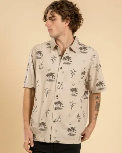 Tops & T-Shirts*Quiksilver Horizon Haze Short Sleeve Shirt Cloudy Gray
