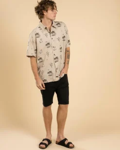 Tops & T-Shirts*Quiksilver Horizon Haze Short Sleeve Shirt Cloudy Gray