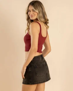 Tops*RVCA Horus Scooped Tank Top Cranberry
