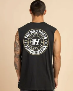 Tops & T-Shirts*The Mad Hueys Hueys Good Life Muscle Tank Vintage Black