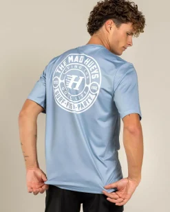 Rashies*The Mad Hueys Hueys Good Life Short Sleeve Surf T-Shirt Steel Blue